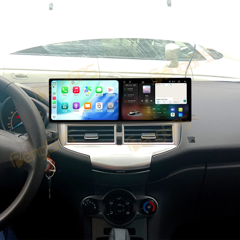 Radio para Auto con Pantalla de 18.2 Pulgadas para Ford Fiesta 2009-2014, Android Auto, GPS, Navegación, Receptor Multimedia Estéreo, Unidad Principal