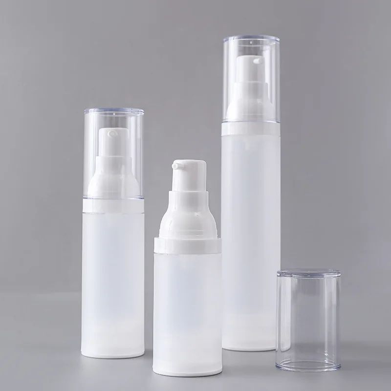20 шт., 20 мл, 30 мл, 50 мл, матовые вакуумные бутылки, распылитель в прессовом стиле, пустые контейнеры для косметического лосьона, многоразовые контейнеры, дорожные бутылки