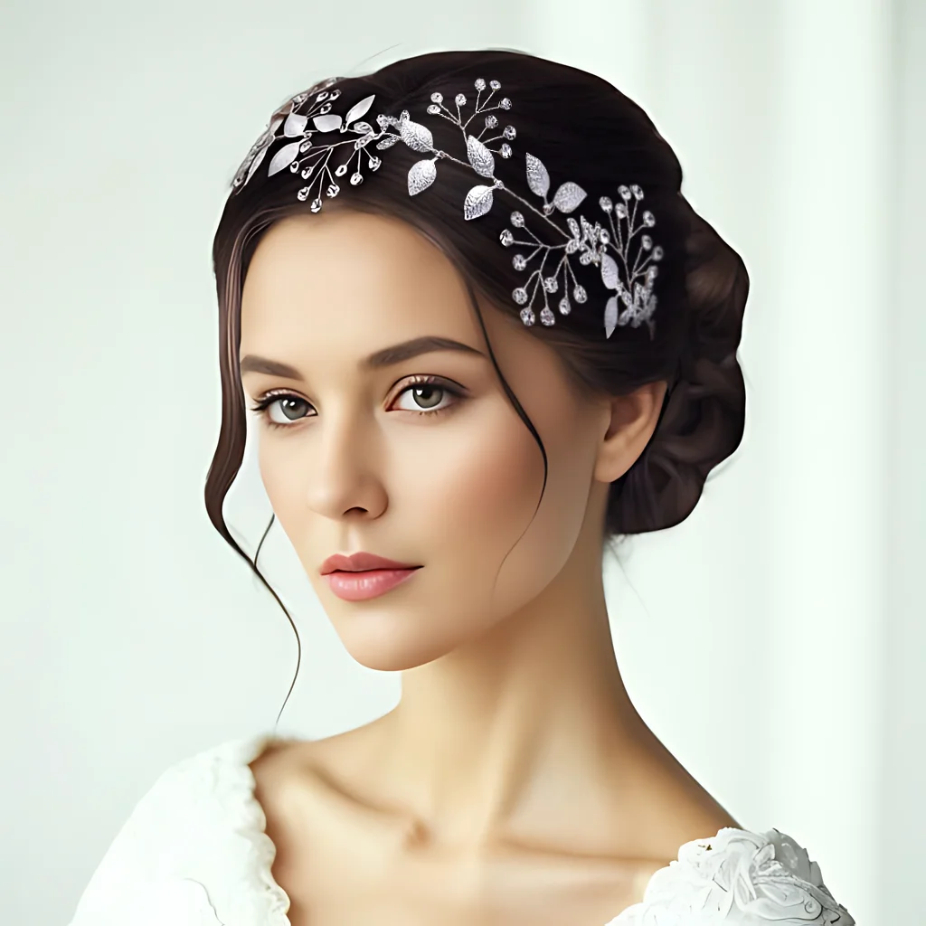 Wedding Headband Alloy Leaf Crystal Bridal Headpieces Hair Accessories for Woman Tiara Flower Girl Hair Vine HP537