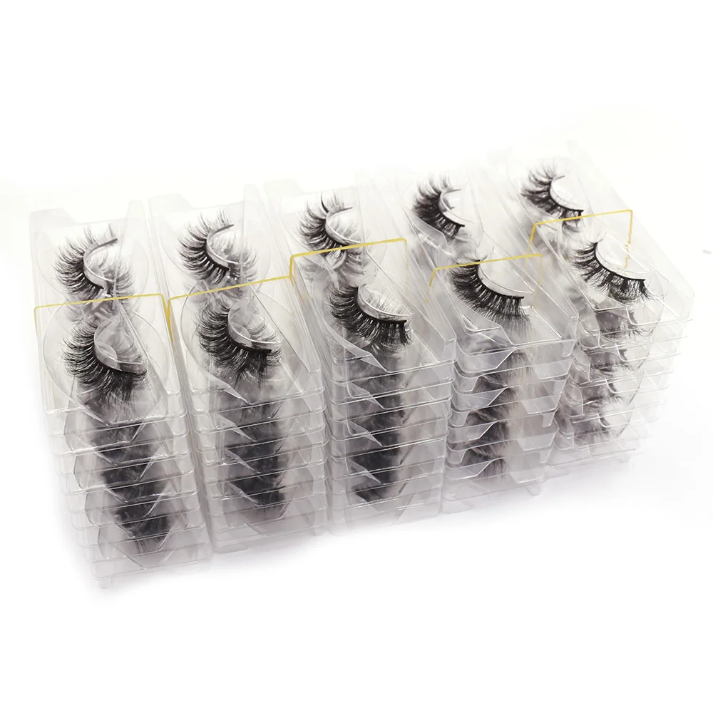 Lhuamao 3d vison cílios atacado vison cílios postiços em massa 10/30/50 pares macio macio natural vison cílios maquiagem vison cílios