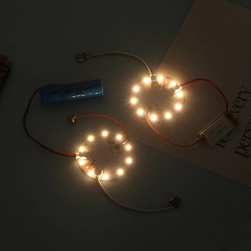 Panel LED zasilany DC 5V, źródło światła 5W 57MM, sterownik ściemniania 3000K z dotykowym włącznikiem i portem ładowania Type-C