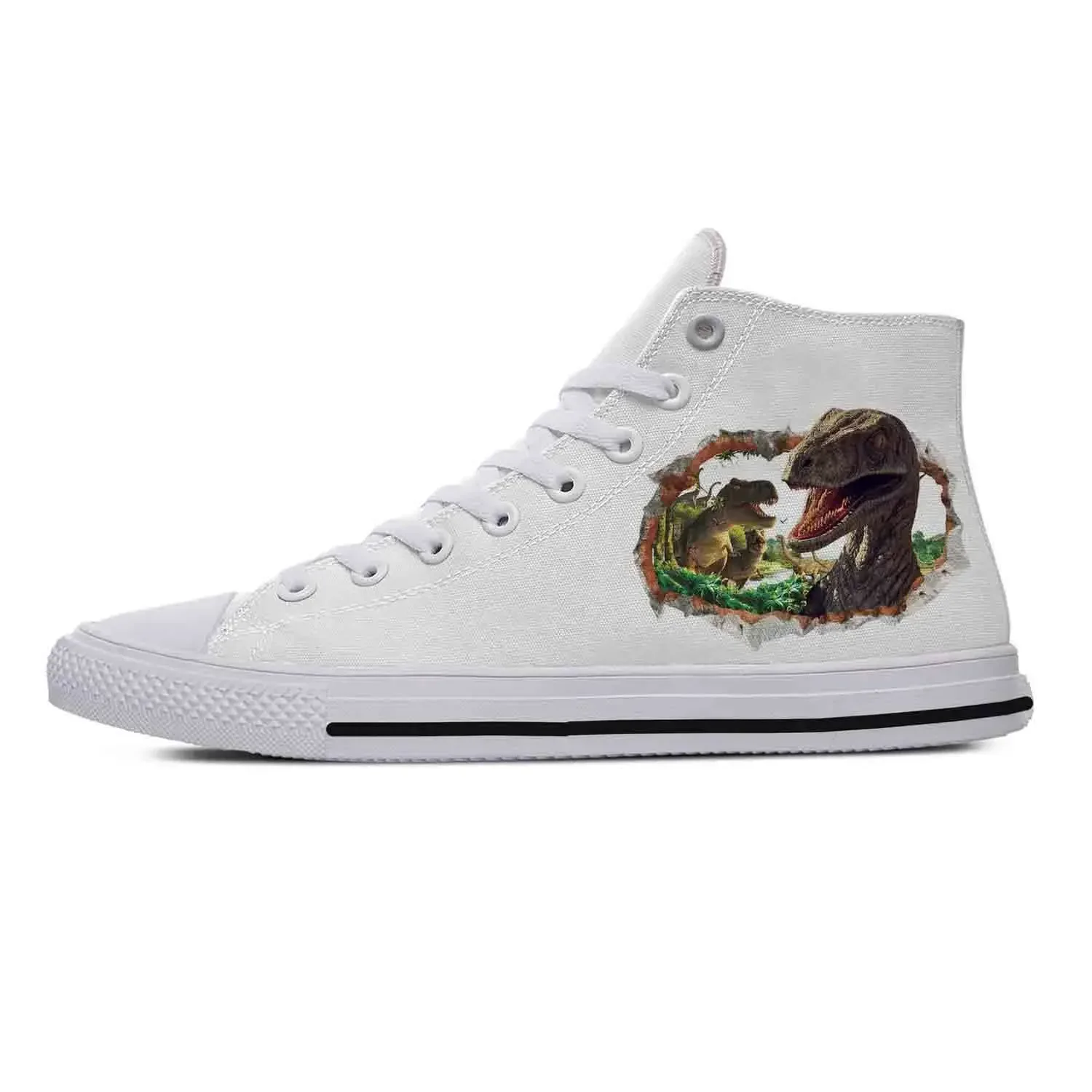 Jurassic Dinosaur World Park High Top Sneakers Mens Womens Teenager Casual Shoes Canvas Running Shoes 3D Print  Lightweight shoe