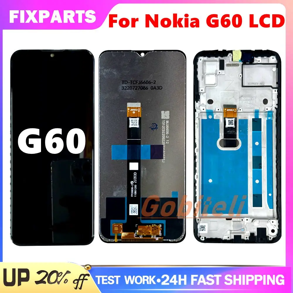 

Screen For Nokia G60 LCD Display Touch Screen With Frame Digitizer Assembly TA-1490 TA-1481 TA-1479 TA-1475 Replacement 6.58"