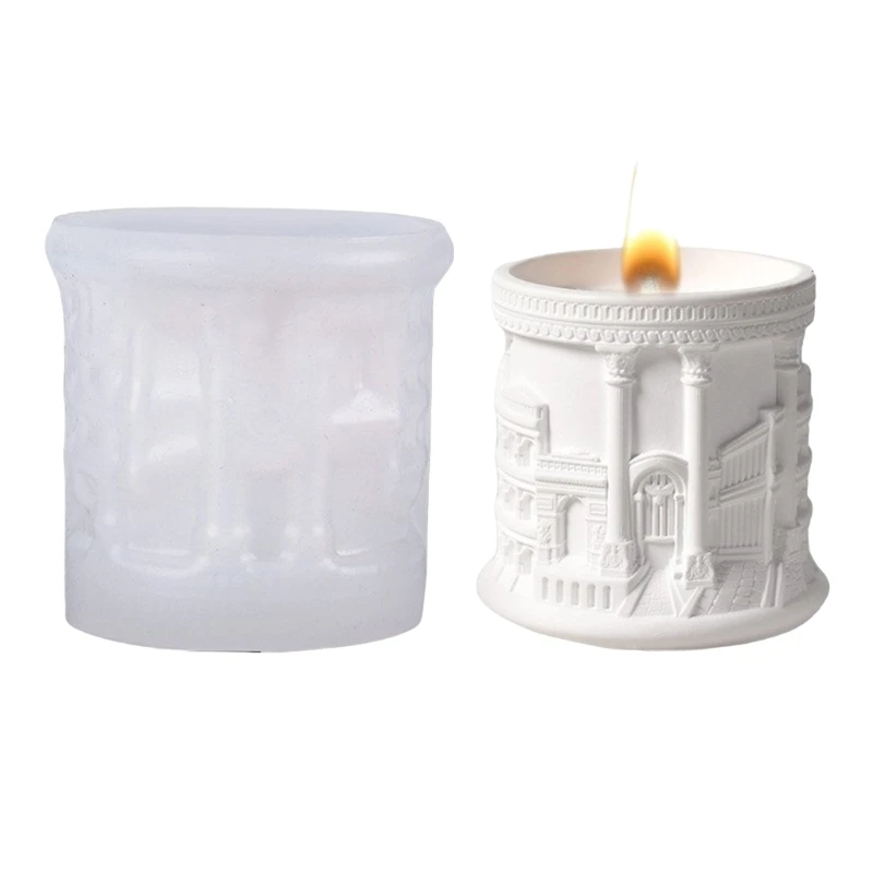 L21E Reusable Silicone Roman Street Cup Mould for Candle Making Craft Decoration