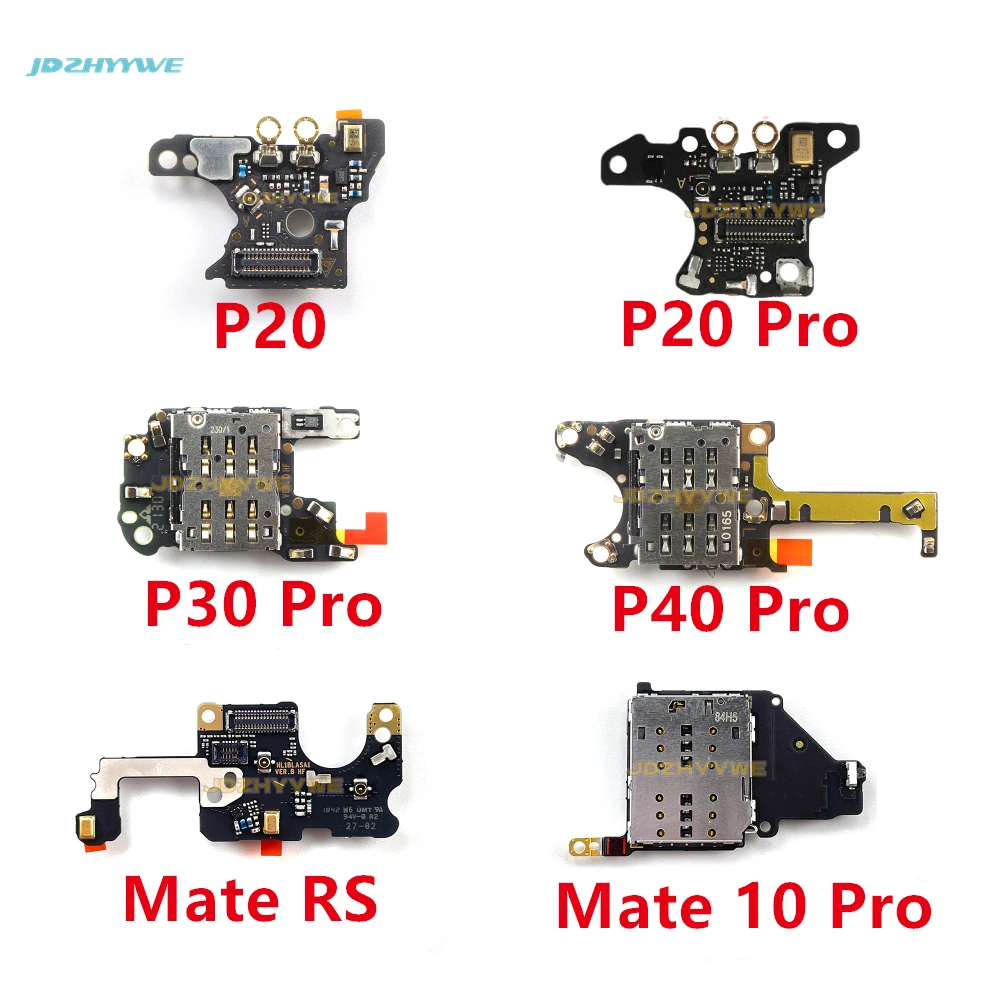 1PCS SIM Card Reader Holder Microphone Mic Module Connector PCB Board Flex Cable For Huawei P40 P30 P20 Pro Mate 10 RS