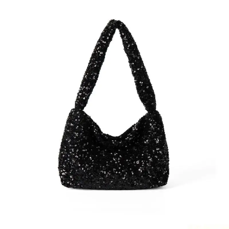 x90d-korean-styles-armpit-bag-for-women-girl-large-capacity-evening-bag-sequins-shoulder-bag-stylish-underarm-bag