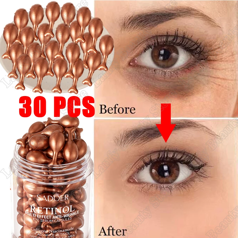 

Retinol Anti Wrinkle Eye Serum Capsules Remove Dark Circles Eye Bags Puffiness Fade Fine Line Whitening Moisturizing Eye Care