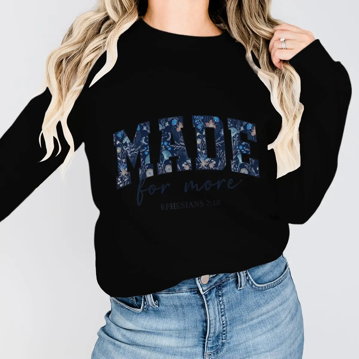 Made for More Christian Sweatshirts Tops Floral Bible Verse Print Women Hoodies Religious Christian Faith Woman Clothes