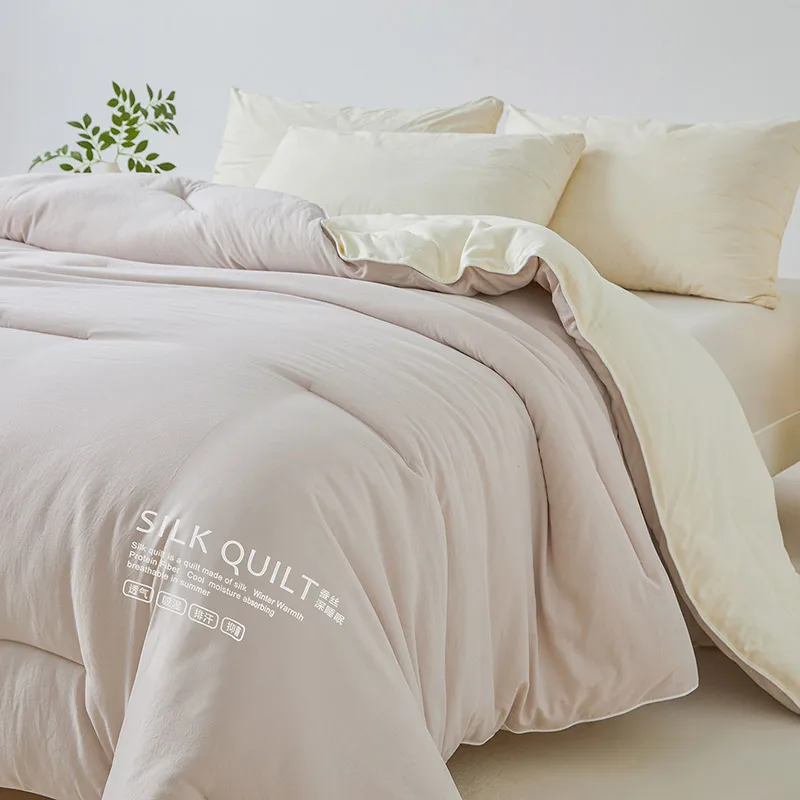 100% التوت الحرير اليدوية الحرير الطبيعي لحاف التحكم في درجة الحرارة المعزي لجميع المواسم الخريف الشتاء الدافئة لحاف بطانية سرير
