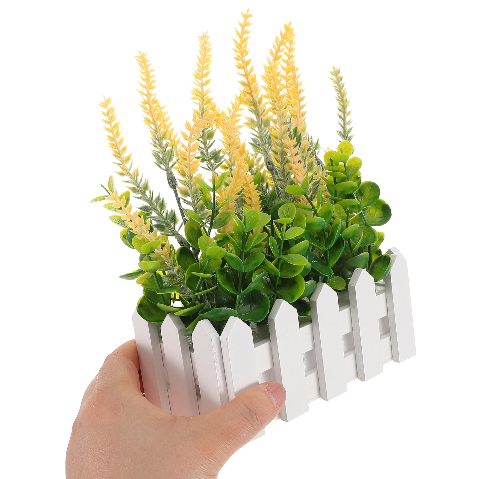 Centrotavola di piante in vaso di lavanda simulato Fiori artificiali gialli Decorazioni da tavola Piante finte Fiori in vaso finti Desktop