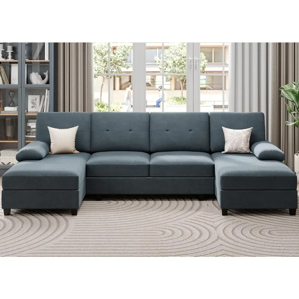 

Sectional Sofa Couches for Living Room, U Shaped Couch Sofas Living Room Furniture Sets Clearance with Double Chaises