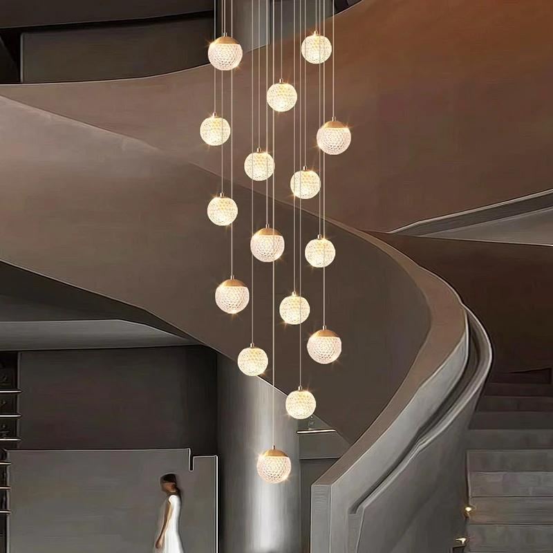 Imagem -04 - Nordic Pendant Lights For Home Decoration Stair Chandelier Sala de Estar e Jantar Luz de Teto Iluminação Interna