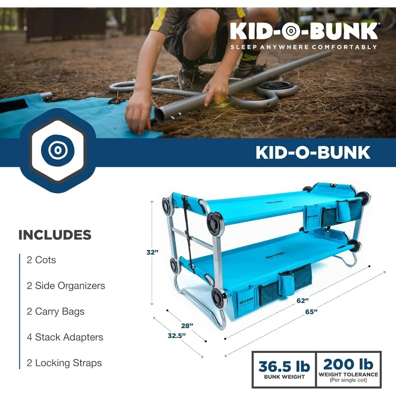 القرص O-Bed Youth Kid-O-Bunk مع المنظمون