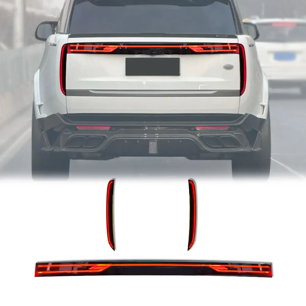 Full Width LED Tail Light Reverse Brake Rear Lamp Modified Through Taillights for ’Range Rover Vogue 2023