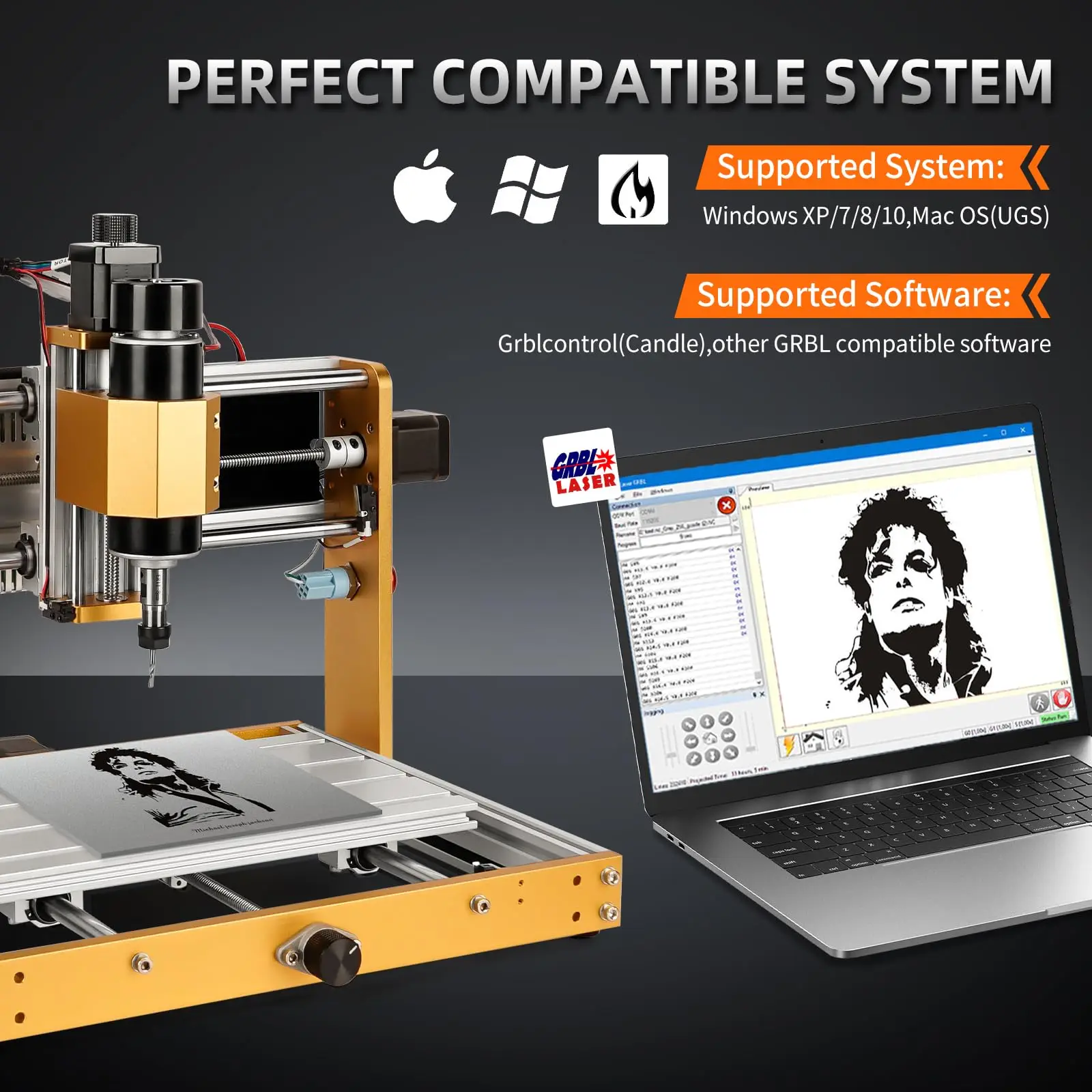 Frezarka CNC 3018Pro Max 500W, GRBL Offline ControlWszystka frezarka CNC z aluminiową ramą do cięcia drewna i metalu