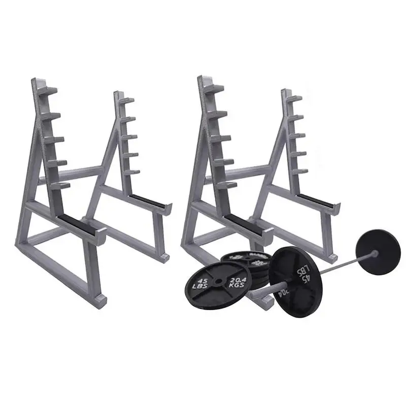 Barbell Rack Pen Holder Pencil Rack Gym Theme Pen Storage Squat Stands With Barbells And Weights For Home Offices Desks