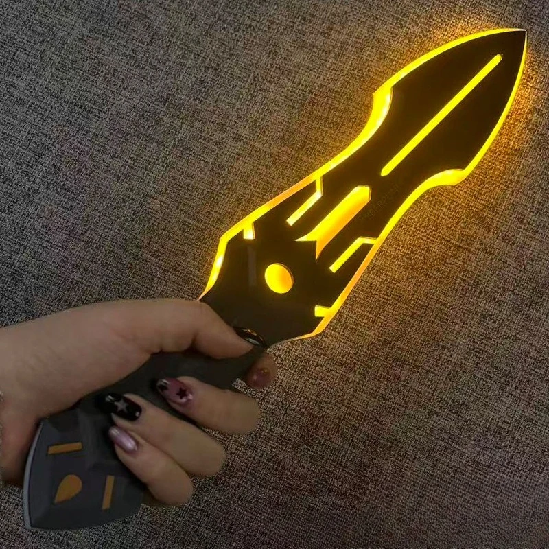 38cm/14.96in acrílico samurai faca jogo periféricos katana modelo adereços cosplay brinquedo luminoso ornamentos colecionáveis namorado presente