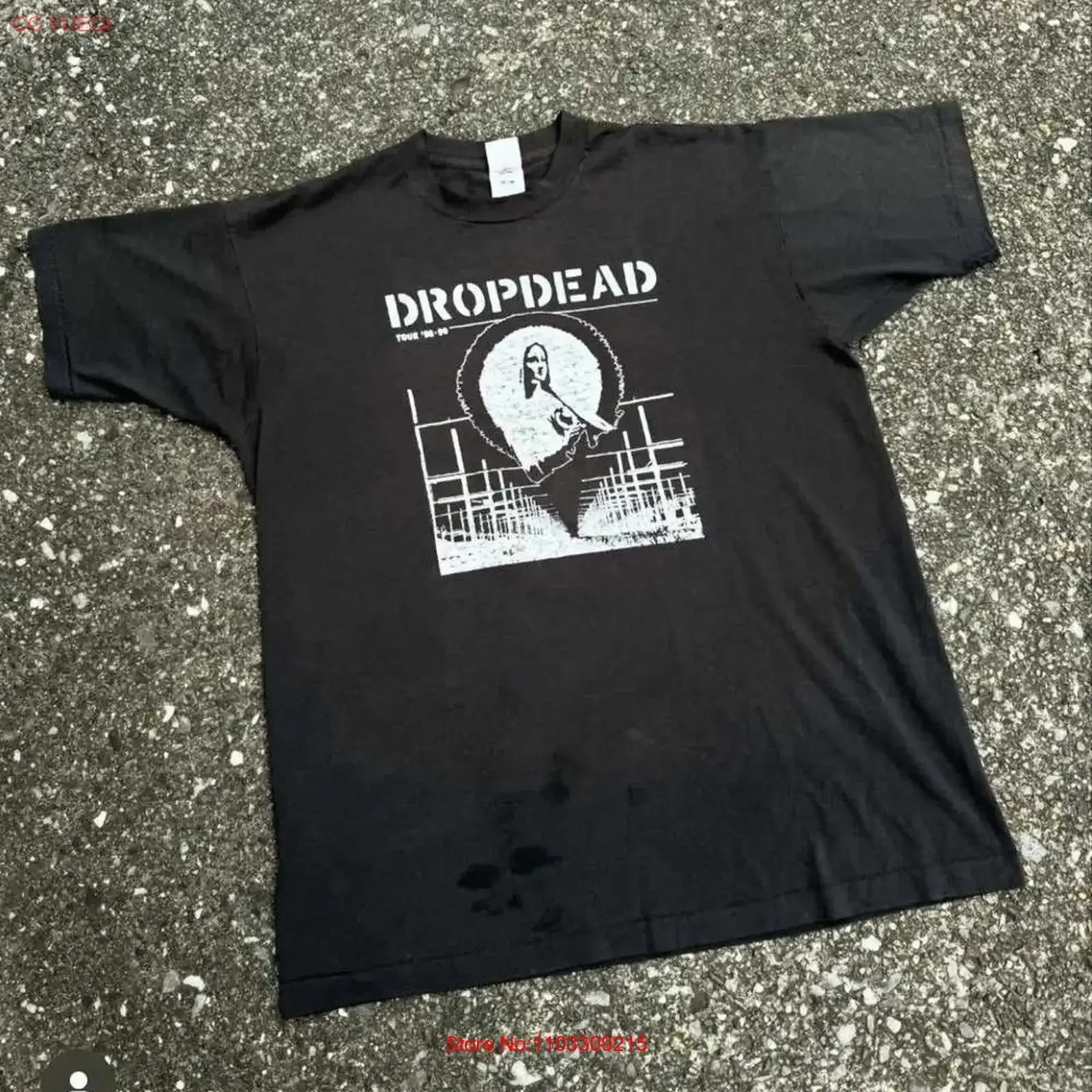 Nova Camiseta da Banda Dropdead para Concerto, Tamanhos S a 5XL, CM605, Top Vintage Lavado para Uso Diário, Roupas Casuais de Designer, Ligeiramente Desgastada