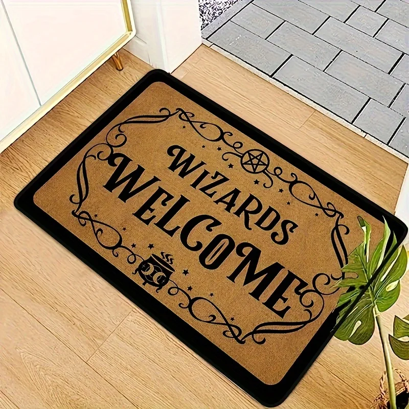 Wizards Welcome Door Mat Letters Non-slip Carpet Bedroom  Doormats Home Decoration Washable Kitchen Bathroom Balcony Floor Rug