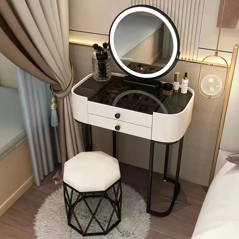 

Туалетный столик маленькая спальня макияжный стол стеклянная столешница макияжный стол современный и минималистичный