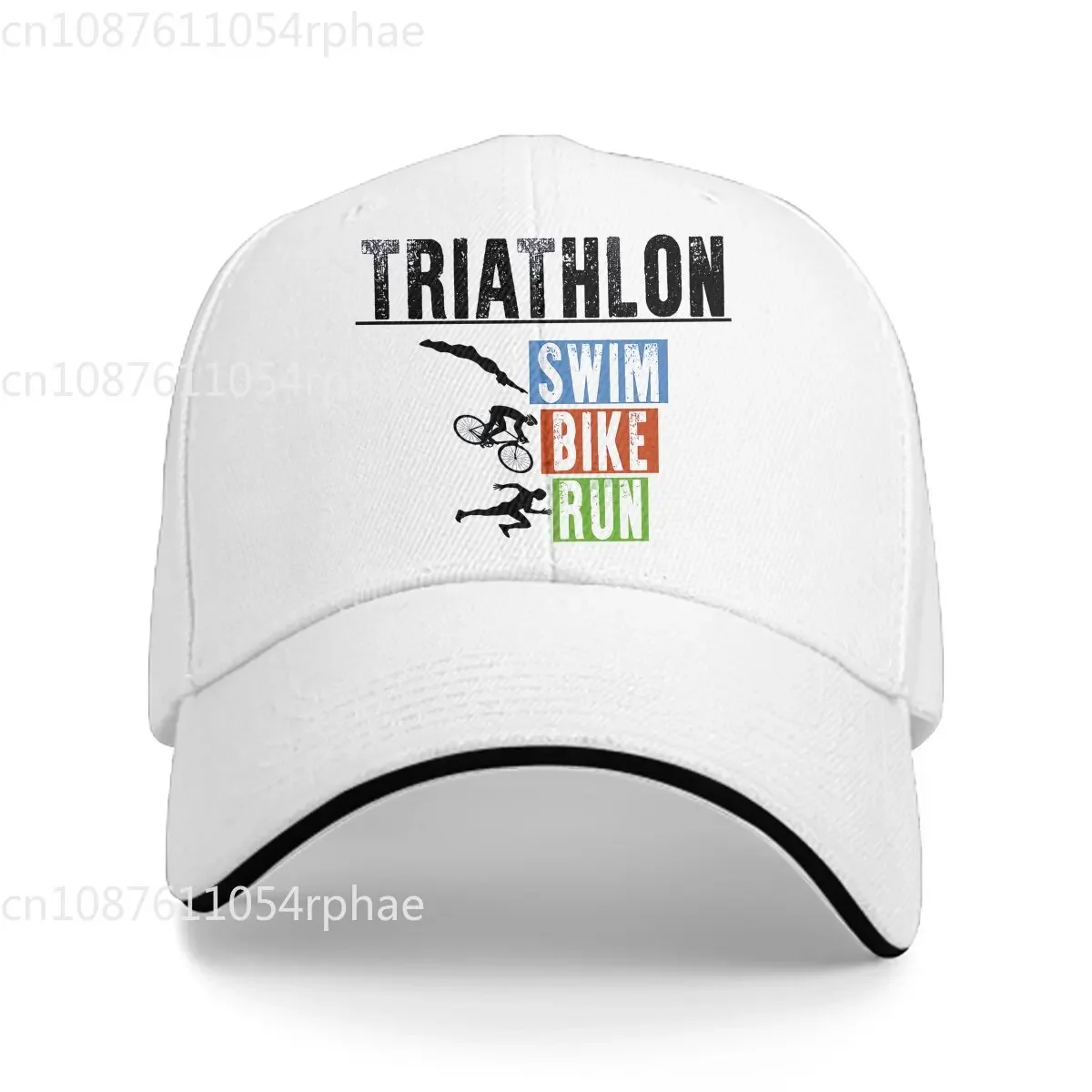 Pure Color Dad Hats Triathlon Logo Men's Hat Sun Visor Baseball Caps Peaked Cap Just Tri It Swim Bike Run