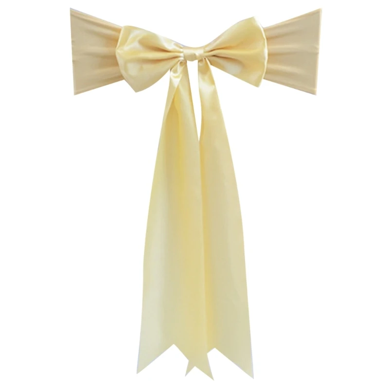 N0HB Chair Ribbon for Chair Cover for Wedding Chair Back Decors Chair Sashes 1/6PCS