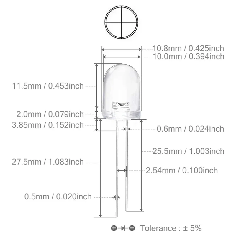 250 teile/los 10mm LED rot blau weiß gelb grün Emitter warm rosa lila lila orange RGB schnell langsam führte runde transparente Dip-Farben