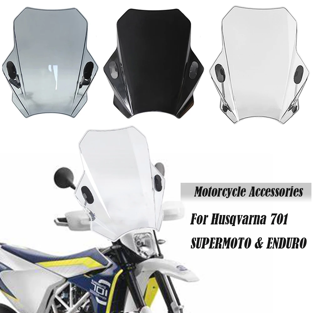 

Motorcycle Windshield Glass Cover Screen Deflector For Husqvarna 701 SUPERMOTO & ENDURO