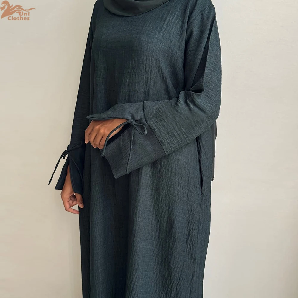 Ramadan Arabic Muslim Woman Modest Dress 2025 Dubai Plain Abaya Femme Islamic Vacation Travel Outfit Fashion Turkey Solid Robe