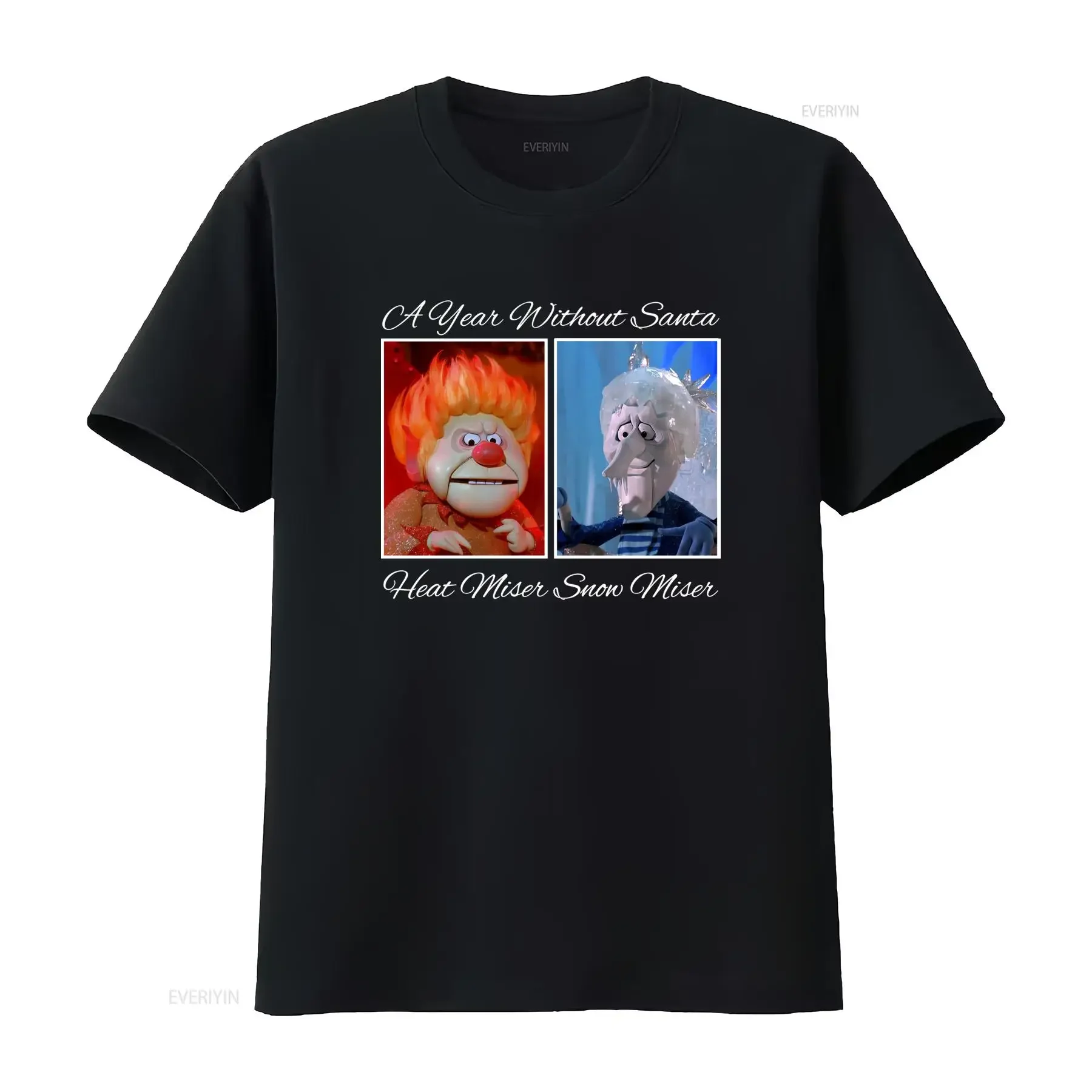 Retro Vintage Classic Christmas A Year Without Santa Heat Miser Snow Print Casual T Shirt vintage Washed Breathable streetwear