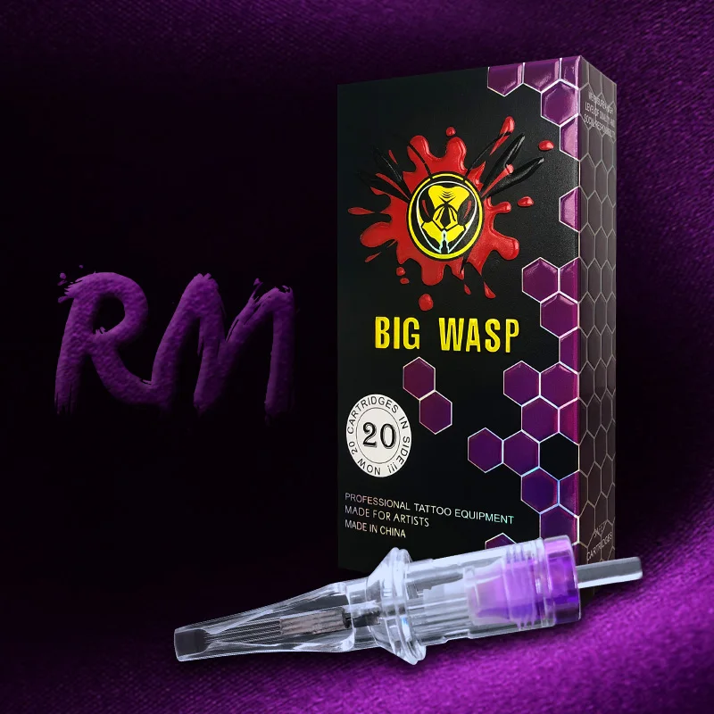 

BIGWASP Transparent Tattoo RM Needles Cartridges Round Disposable Sterilized Safety Tattoo Needle Cartridge Tattoo Cartridges