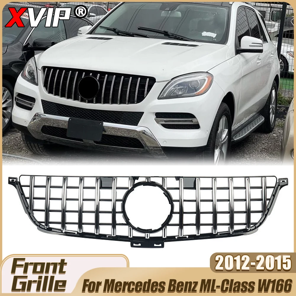 

XVIP Chrome Silver GTR Style Upper Grille For Mercedes Benz ML-Class W166 2012-15 ML250 ML350 ML400 ML500 ML550 Car Accessories