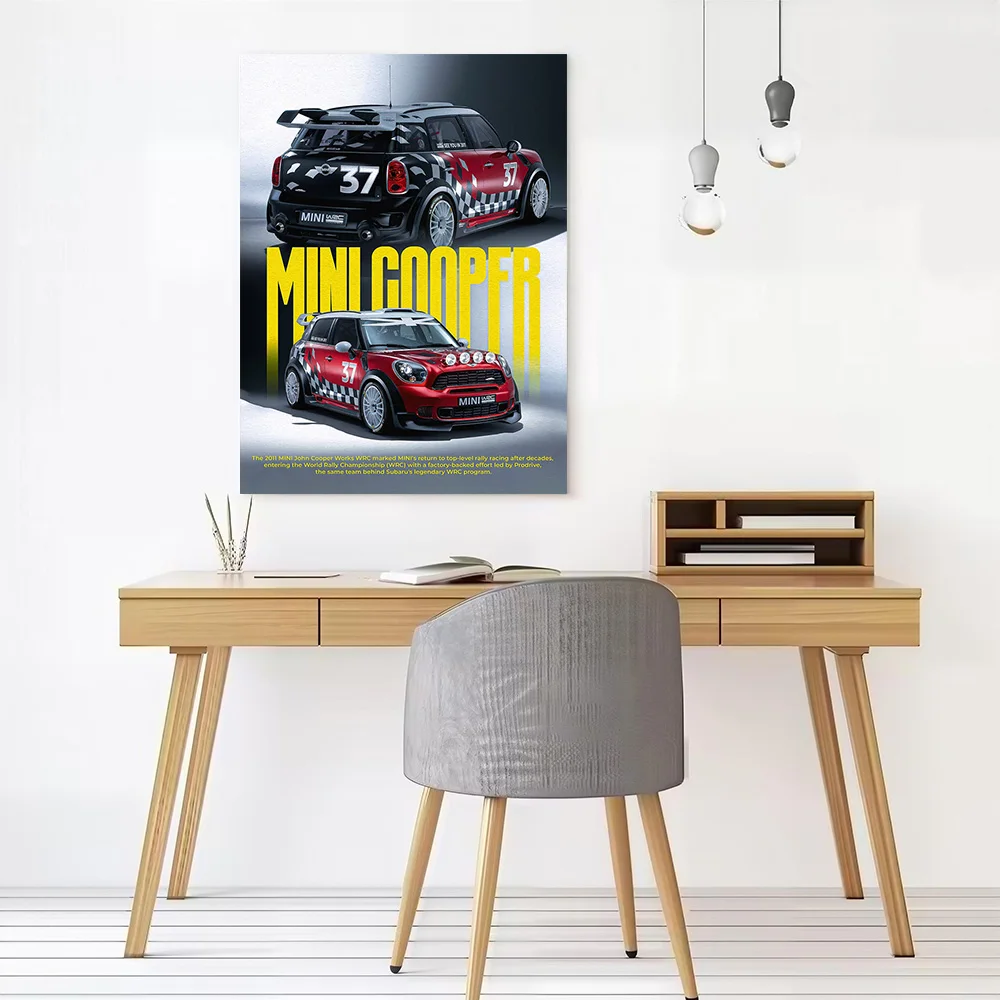 Sports Car Cooper WRC Rally Cars Poster Canvas Wall Art Personalized Print Modern Painting Perfect Gift for Decorative Paintings