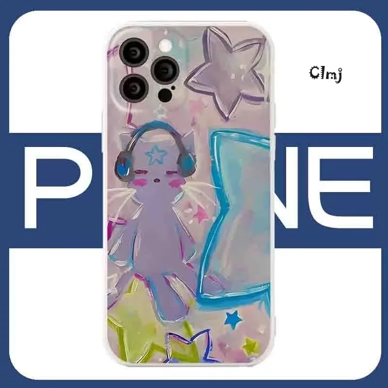 

Clmj Y2K Cat Phone Case For iPhone 13 Mini 11 12 Pro 14 Plus XR X XS Max Samsung Galaxy S23 S22 S21 Silicone Protective Cover
