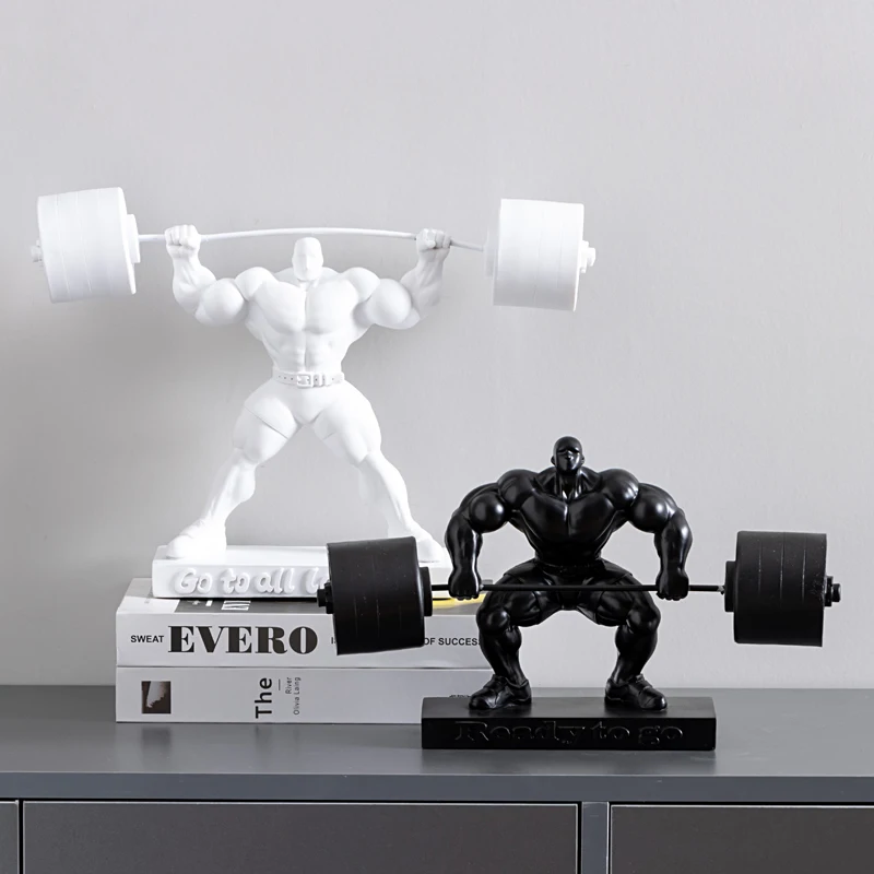 Weightlifting Strongman Sculpture Sports Figures Model Resin Crafts LivingRoom Office Desktop Decoration Modern HomeDecor Statue
