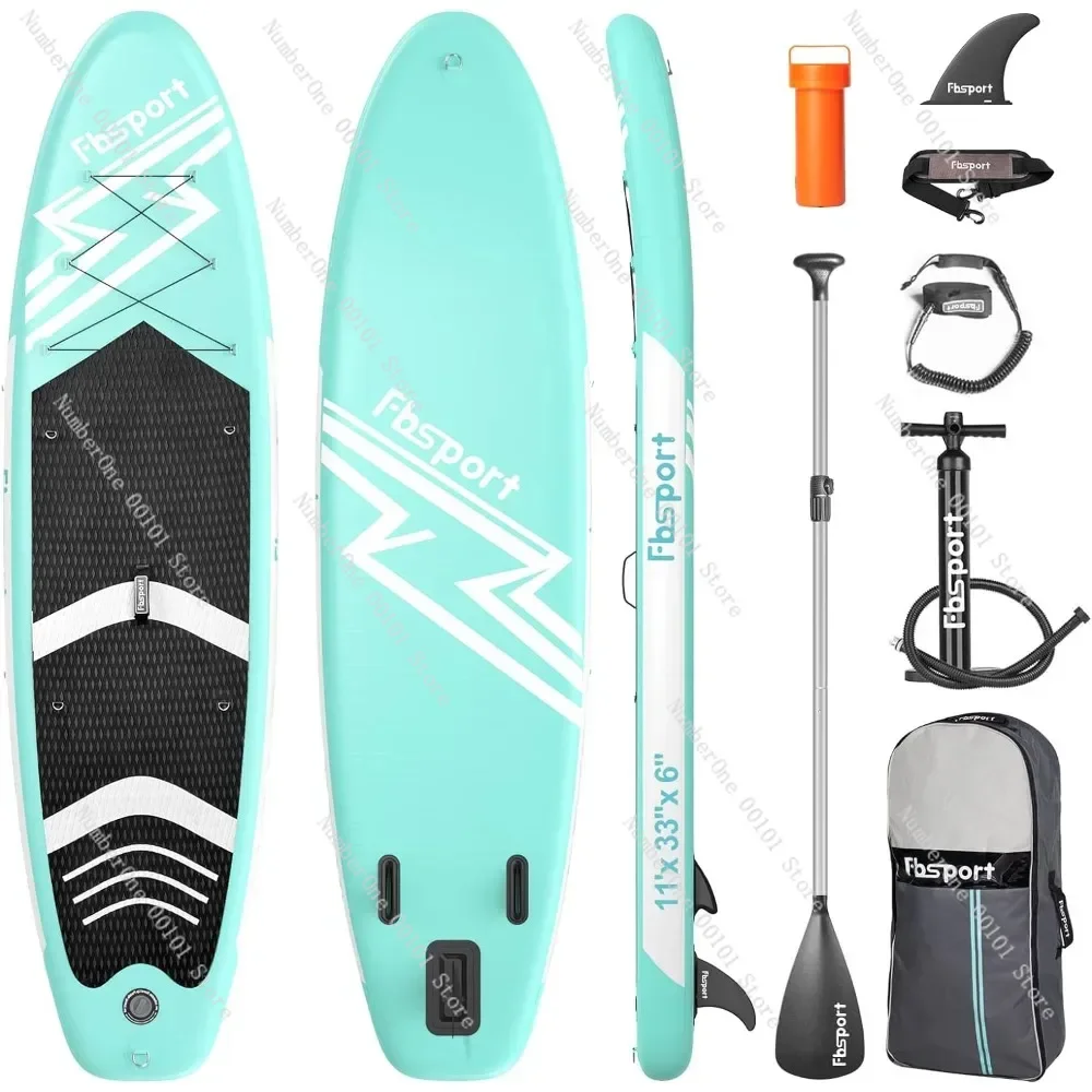 

%a 11' Premium Stand Up Paddle Board, Yoga Board with Durable SUP Accessories & Carry Bag | Wide Stance, Surf Control,