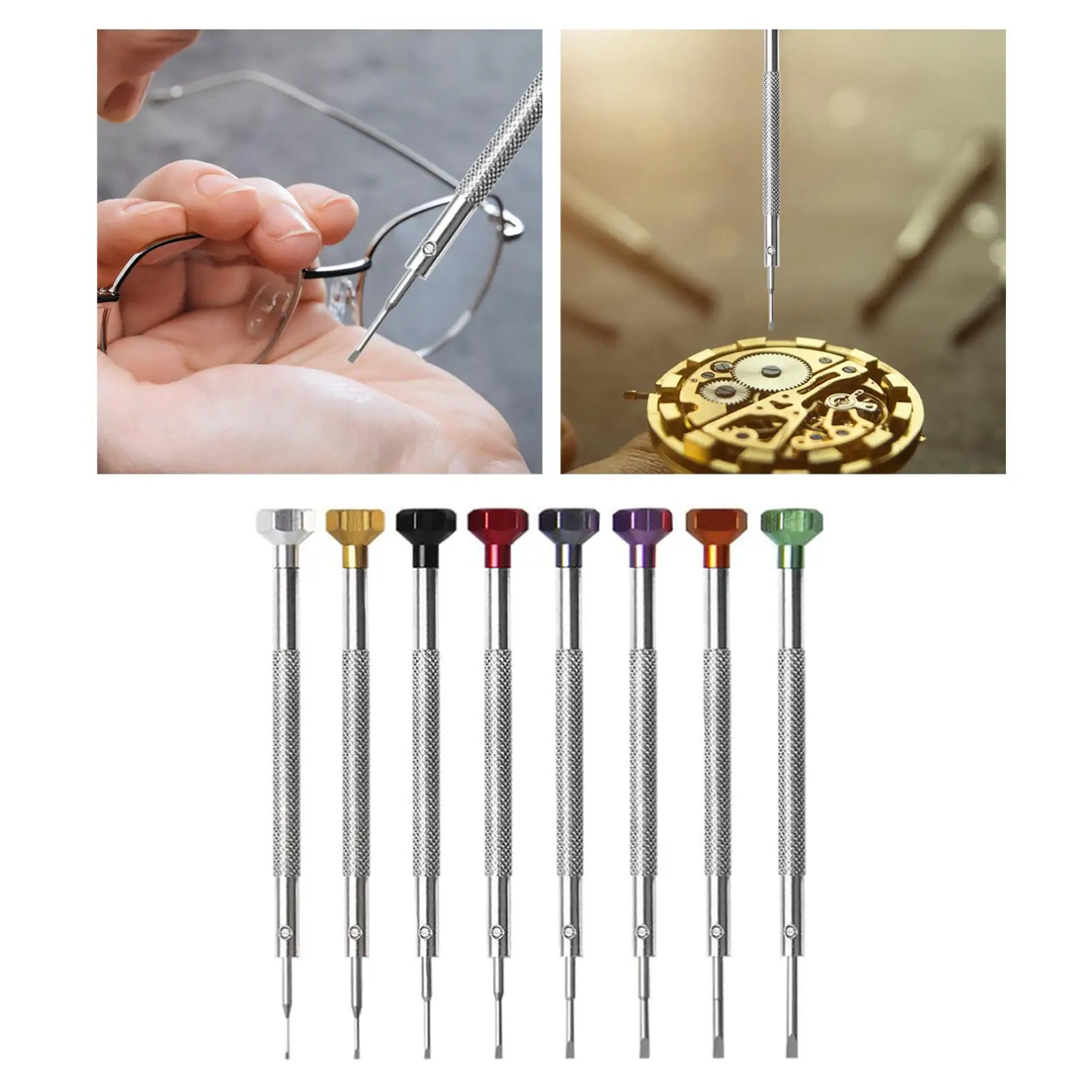 8x Watch Screwdriver Set Jewellers Screwdrivers Set 0.6-2.0 mm Professional Small Screwdriver Set for Cameras Toys Watches