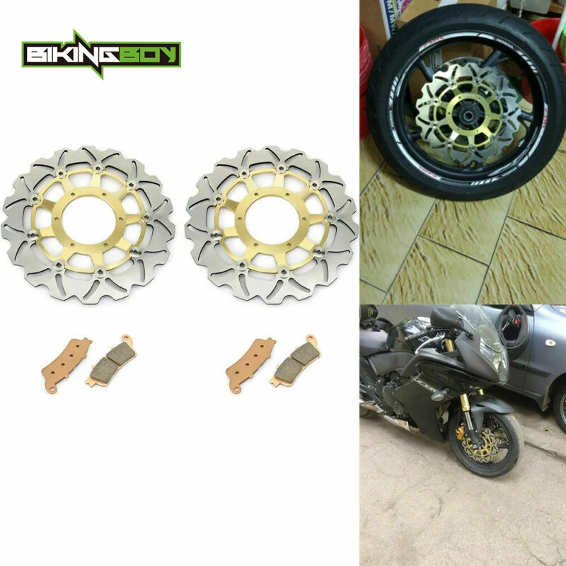 BIKINGBOY VTX 1800 C 02-09 03 VTX 1800 R S 02-07 VTX1800 F N 05-11 VTX 1800 T 07 08 09 10 11 Front Brake Disks Discs Rotors Pads