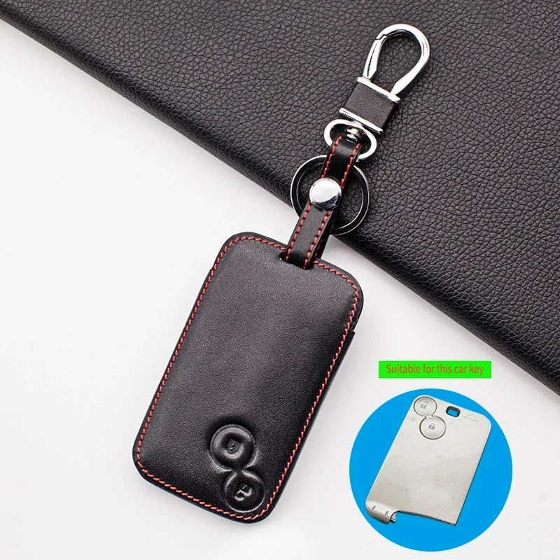 High quality car key chain key case cover for renault laguna 2 buttons leather key bag dust collector