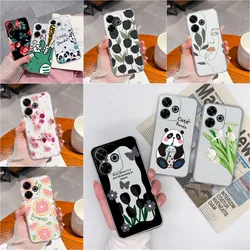 Case For Xiaomi Redmi 13 4G Bumper Back Cover Lovely Panda Clear Soft TPU Silicone Screen Protector Phone Bags For Redmi13 Funda