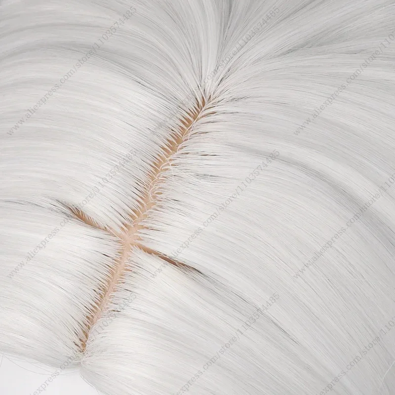 Jogo Feixiao Cosplay Peruca 105 cm de comprimento Ponytai cor mista cabelo sintético resistente ao calor