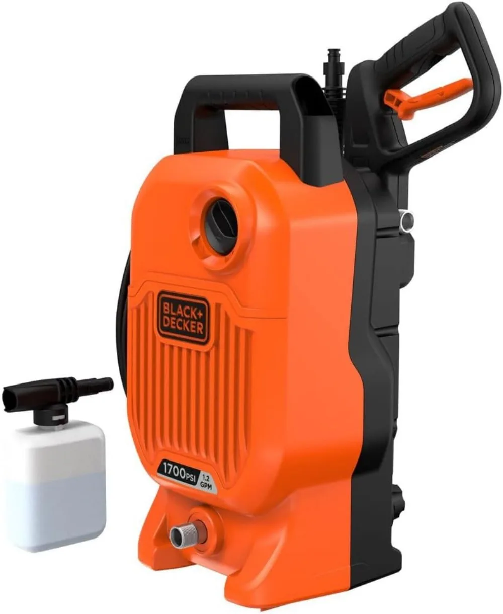 Electric Pressure Washer, Cold Water, 1700 PSI, 1.2 GPM for Outdoor Cleaning Tasks