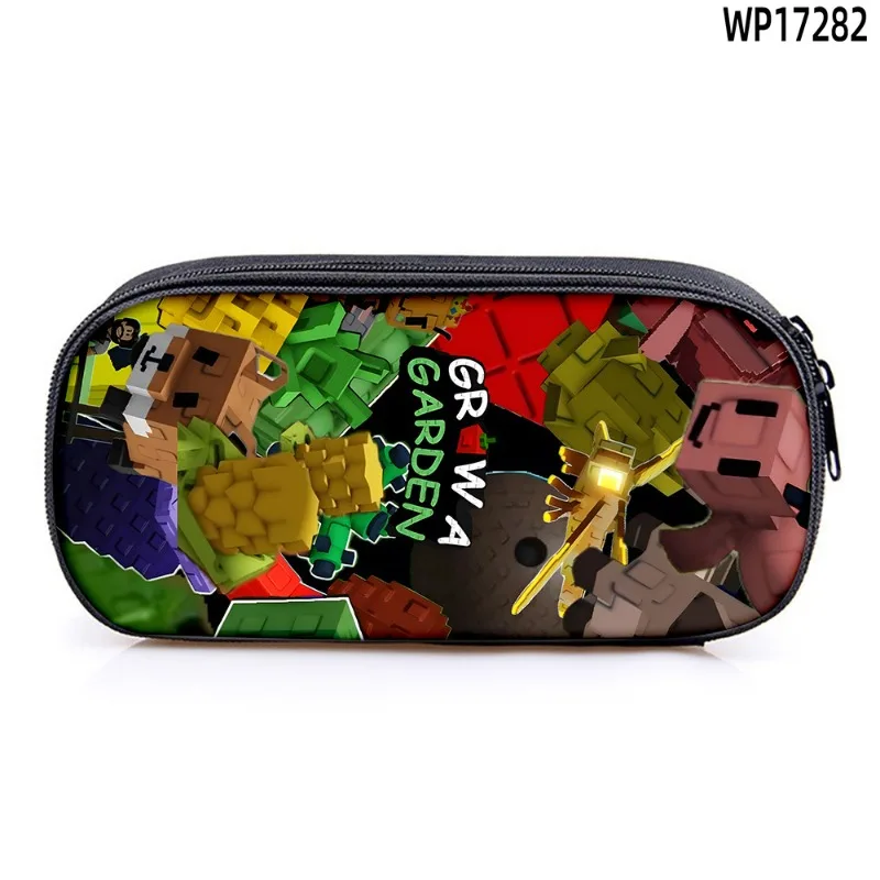 3D Nuovo Roblox Grow A Garden Astuccio monostrato Poliestere Verticale Quadrato Borsa per cancelleria Astuccio per matite Necessità per studenti