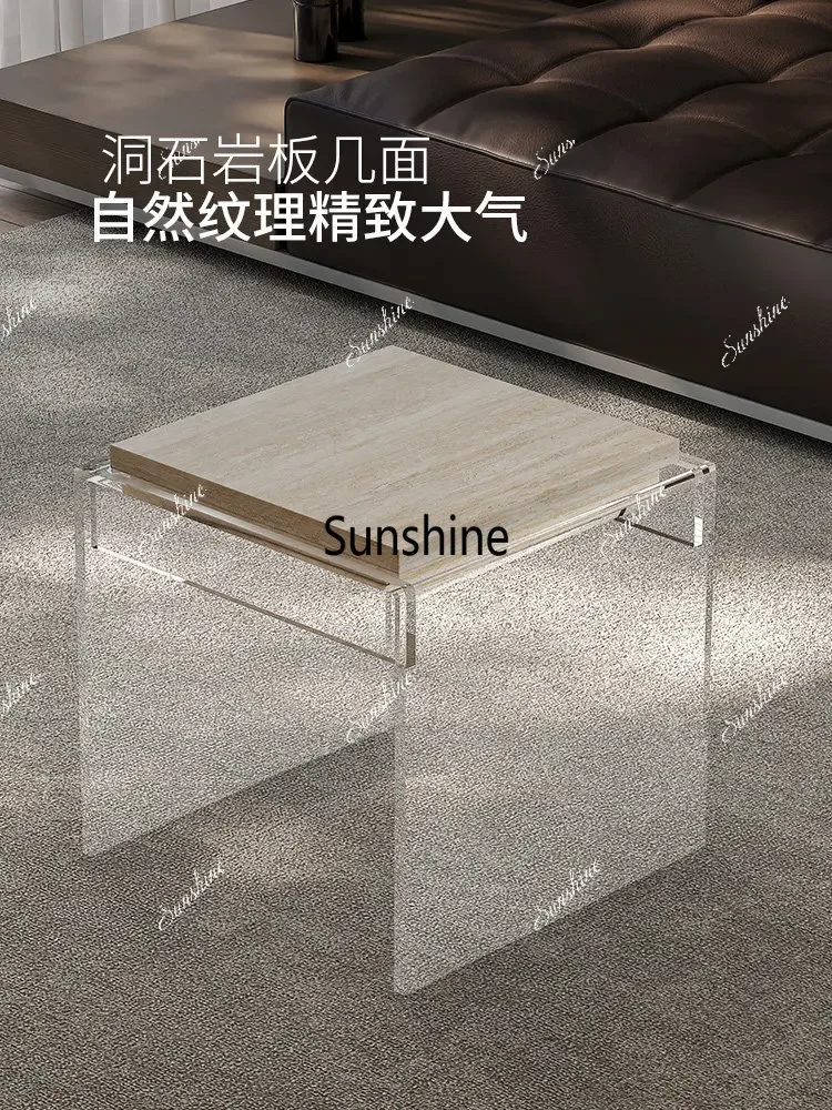 YCoffee table household light luxury high-end customer design creative square sofa shelf