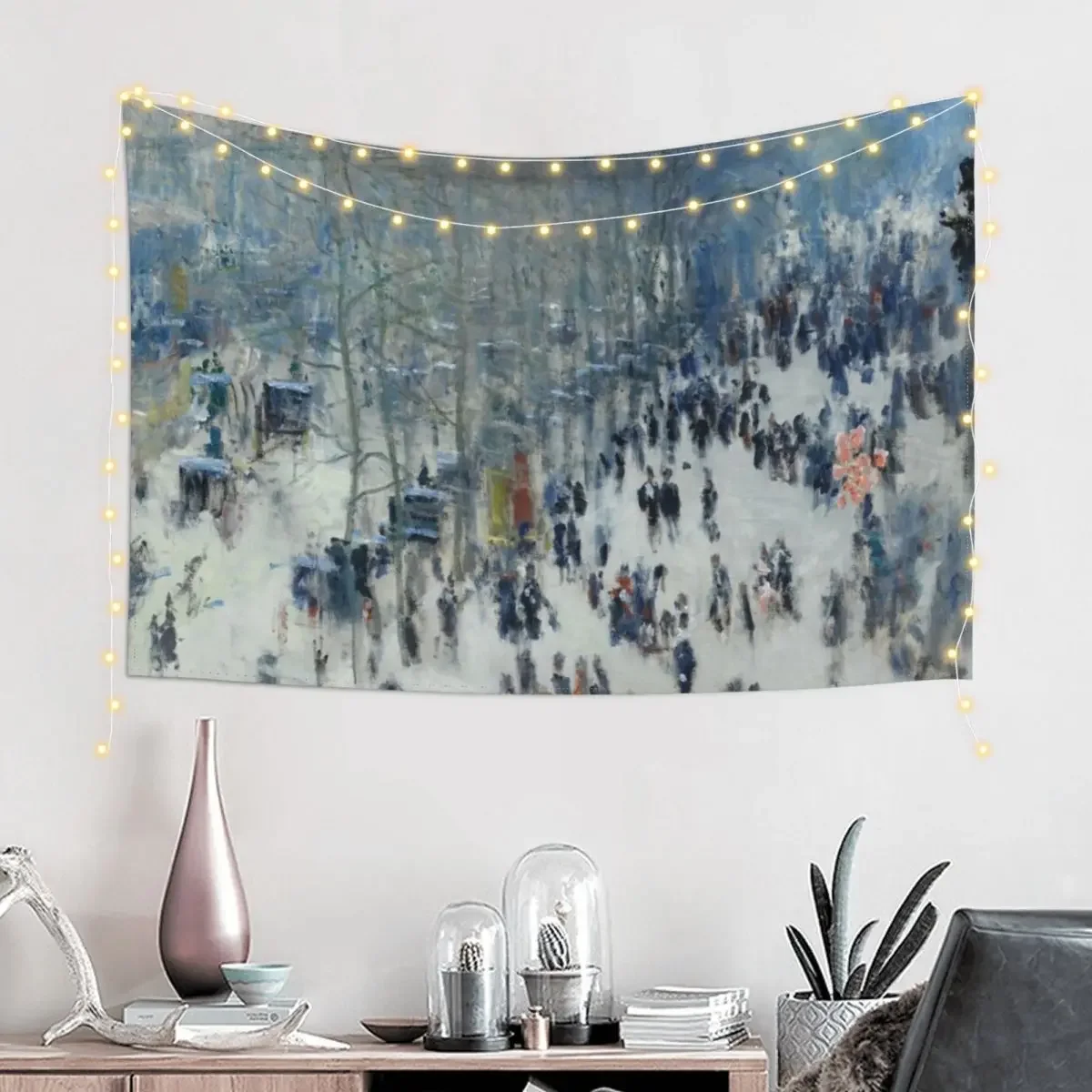 HD. Boulevard des Capucines, by Claude Monet. HIGH DEFINITION Tapestry Room Decore Aesthetic Wall Tapestries Tapestry