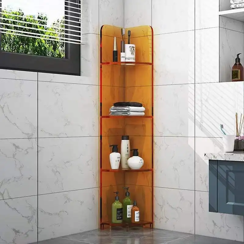 

Light luxury acrylic bathroom toilet floor rack shelf bathroom corner triangular corner storage locker