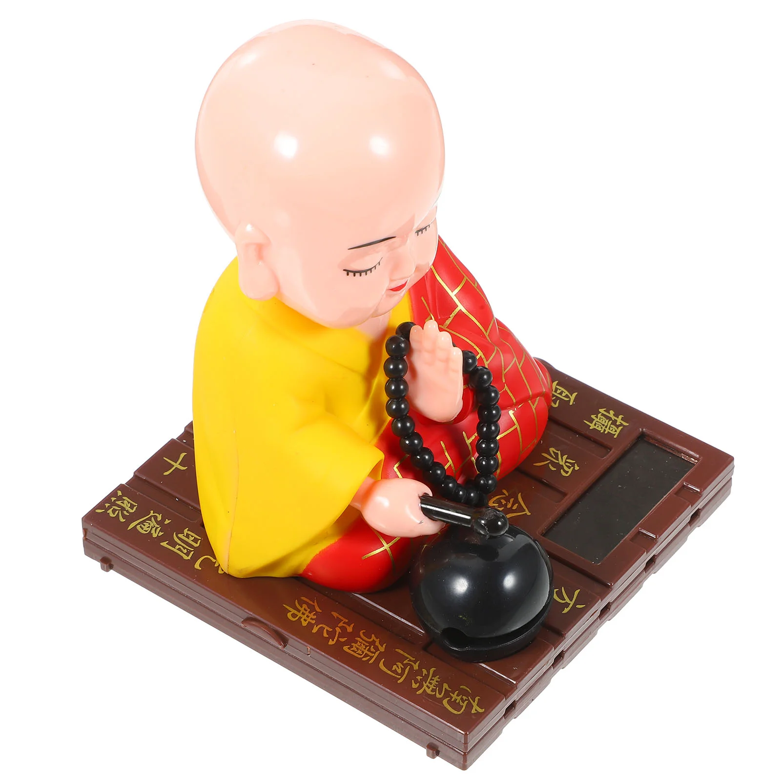 Ornaments Zen Monk Decoration Car Dashboard Decorations Statue Buddha Toy Number Solar Craft