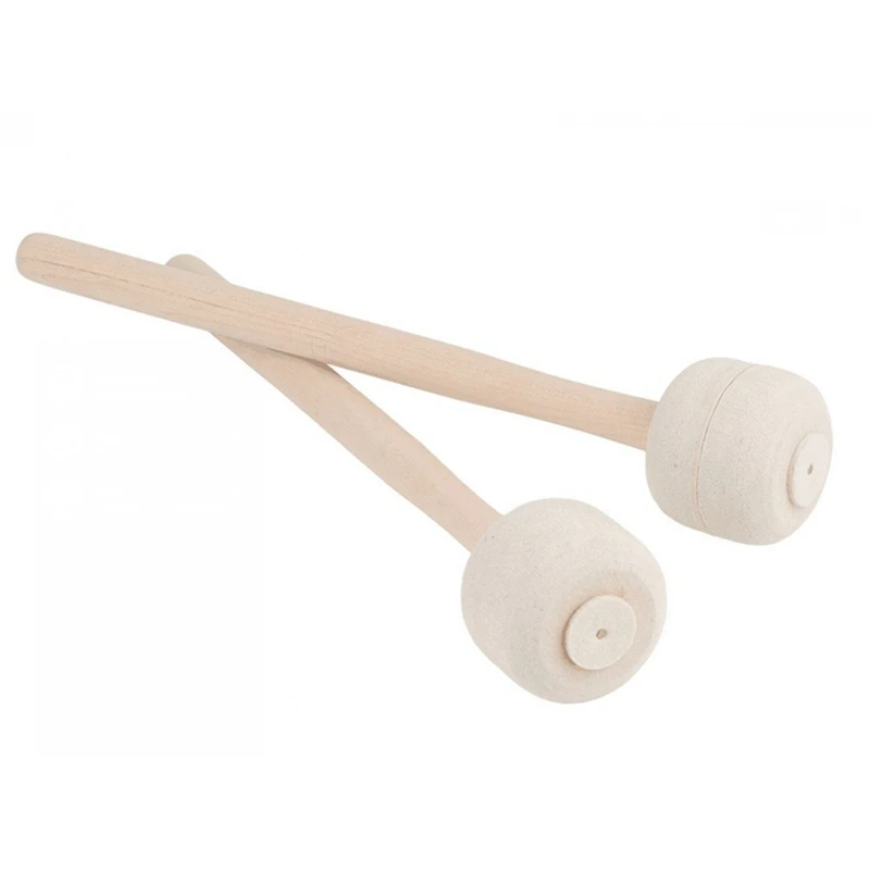 2Pcs Big Snare Drum Hammers Felt Head Wooden Big Drum Hammers Band Practice Playing Marching Drum Drum Sticks Durable