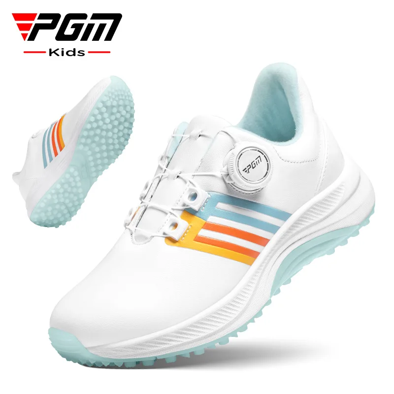 

PGM Children's Golf Shoes for Teenagers Waterproof Anti Slip Wear-resistant Girls' Knob Shoelaces Boys' Sports Sneakers XZ427