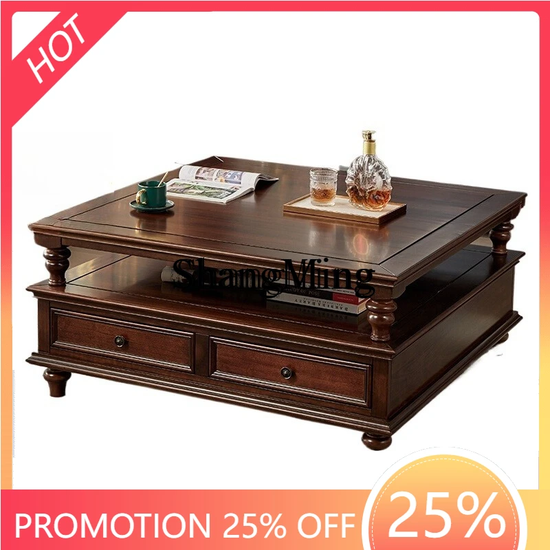 

CL solid wood living room home coffee table simple TV cabinet combination furniture set